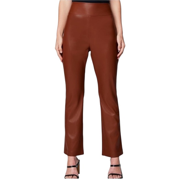 NWT BlankNYC Women's Vegan Leather Wide Yoke Kick Flare‎ Pants Fall Winter - Picture 1 of 7